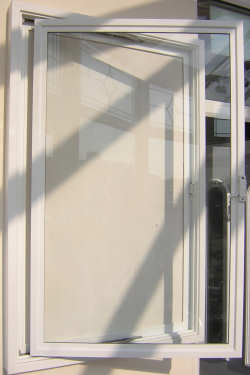 Friction hinged aluminium secondary glazing